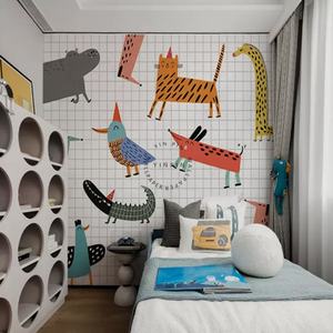 Carta da Parati Adesiva con Sfondo <span class=keywords><strong>di</strong></span> Coccodrilli Cartoon in Stile Nordico per Camerette dei Bambini - Product Image 3