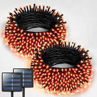 Warmweiße Solar-Halloween-Weihnachts-LED-Lichter 8 Modi Dimmbar IP65 Wasserdicht Ra80 Baum Terrasse Garten Thanksgiving-Dekorationen