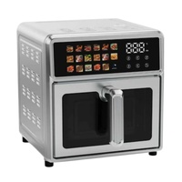 Horno Freidora de Aire Digital de Acero Inoxidable Premium de 8L, 1700W, Puerta de Cristal Completa, 12 Preajustes, Antiadherente PTFE