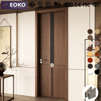 Porte intérieure en bois massif minimaliste personnalisable EOKO pour les entrepreneurs, pour les projets hôteliers, directement de l'usine