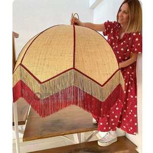 Lámpara de Techo Moderna Estilo Bohemio Chic con Borlas, Forma de Calabaza, Tela Negra, E27 LED, Fácil Instalación, para Sala de Estar, Dormitorio, Comedor - Product Image 3