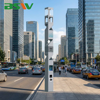 Lámpara Combinada Ornamental de Alta Calidad BSW, Farola Decorativa de Estilo Clásico con Base Dorada para Infraestructura Pública