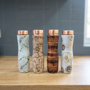 Botella de Agua Metálica Estilo Bohemio con Tapa de Rosca, Libre de BPA, para Niños y Adultos, Botella de Cobre para Oficina, Escuela, Regalos - Product Image 4