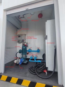 Réservoir de carburant diesel en acier au carbone de <span class=keywords><strong>50</strong></span> 000 <span class=keywords><strong>litres</strong></span> avec pompe, stockage de grande capacité autocontenu de 40 pieds - Product Image 5