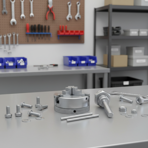 Мини-токарный станок Z011, патрон с тремя захватами из цинкового сплава, 48 мм, с адаптером для сверления M12x1 для ручной дрели - Product Image 1