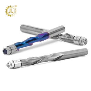 Mata profil atas bawah Flush karbida padat kompresi 6mm <span class=keywords><strong>1</strong></span>/<span class=keywords><strong>4</strong></span> inci 2 seruling biru Nano dilapisi <span class=keywords><strong>CNC</strong></span> Spiral Upcut <span class=keywords><strong>Router</strong></span> Bit untuk kayu - Product Image 5