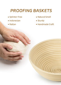 XH – panier rond en rotin d'indonie de 9 pouces, bol en forme de brot, pâte à levain, pain artisanal, banneton, ensembles pour boulangers - Product Image 2