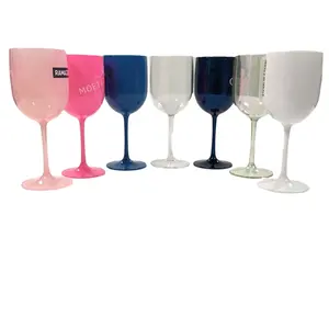 गर्म प्लास्टिक लंबा वाइन ग्लास/प्लास्टिक लंबा शैंपेन ग्लास खाद्य ग्रेड एएस ऐक्रेलिक पारदर्शी वाइन ग्लास