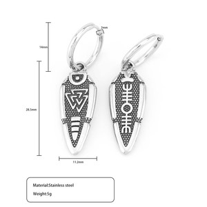 Pendientes Vikingos <span class=keywords><strong>de</strong></span> Acero Inoxidable 316L al por Mayor, con Diseño <span class=keywords><strong>de</strong></span> Mjolnir, Martillo <span class=keywords><strong>de</strong></span> Thor, Lobo, Valknut y Ancla, Resistentes al Deslustre, Listos para Enviar - Product Image 4