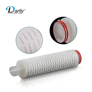 Darlly 10inch 69mm Pleated Depth Filter Cartridges 0.22 Micron Filter Cartridge PP Pleated Cartridge Filter For Water Filtration