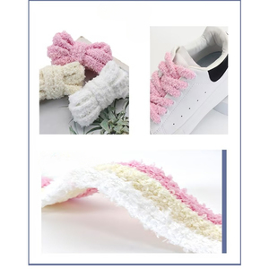 <span class=keywords><strong>Lacets</strong></span> plats colorés de Noël pour baskets <span class=keywords><strong>Lacets</strong></span> plats en polyester flous - Product Image 1