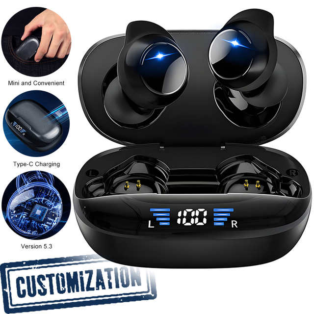 T9 High Quality Mini TWS in Ear Earphones Stereo HD Sound Quality Wireless Earbuds with LED Power Display and Type-C Fast Charge
