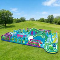 Parcours d'obstacles gonflable en PVC écologique et château gonflable commercial pour aire de jeux pour enfants - Jeu de défi grande capacité pour adultes