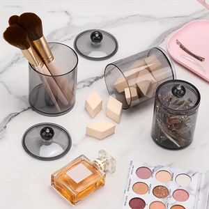Lot de pots de rangement modernes en plastique transparent Triko pour accessoires de salle de bain (bâtonnets de coton, <span class=keywords><strong>fil</strong></span> <span class=keywords><strong>dentaire</strong></span>, élastiques pour <span class=keywords><strong>cheveux</strong></span>) - Product Image 6