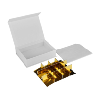 Emballage de luxe personnalisé pour baklava et sushi boîte-cadeau magnétique en forme de livre avec séparateurs pour chocolat blanc en matériaux recyclés