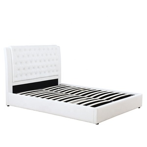 Willsoon Modern <strong>White</strong> Leather Upholstered Gas Lift <strong>Storage</strong> <strong>Bed</strong> Wooden <strong>Frame</strong> for Home and Bedroom Furniture Wholesale - Product Image 5