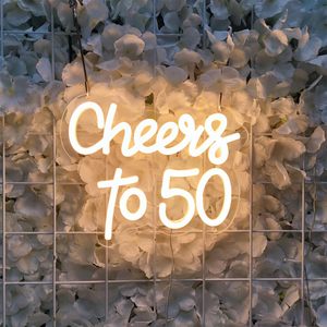 Letrero Luminoso LED <span class=keywords><strong>de</strong></span> Neón con la Frase '¡Brindemos por 50 Años!', Decoración <span class=keywords><strong>de</strong></span> Pared <span class=keywords><strong>para</strong></span> Aniversario, <span class=keywords><strong>Cumpleaños</strong></span>, Hogar, Sala <span class=keywords><strong>de</strong></span> Estar, Bar, Pub, <span class=keywords><strong>Restaurante</strong></span>, Celebración - Product Image 1