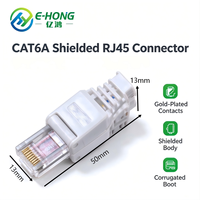 Connecteur réseau modulaire sans outil RJ45 8P8C Cat6A SFTP blindé, plaqué or, en alliage de zinc, 10 Gbit/s, 500 MHz, anti-vibration