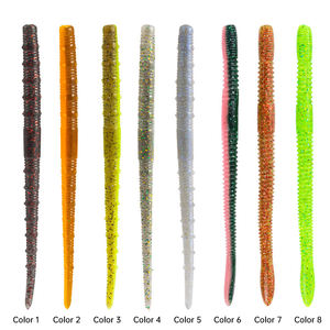 Preços de fábrica 8 Pçs/Saco Artificial Impresso Plástico Macio Worm Iscas De Pesca 12cm 3.2g TPE Worm Isca Macia para Perch Zander - Product Image 6