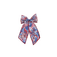 Barrettes à cheveux scintillantes et populaires avec motif de feux d'artifice du Jour de l'Indépendance américaine, taille et motif personnalisés