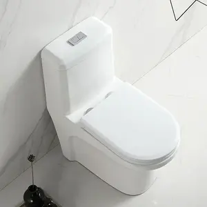Inodoro de Cerámica de Diseño Moderno, Blanco, de Una Pieza, con Descarga de Agua, Artículos Sanitarios con Drenaje en Forma de S, Inodoro con Descarga de Agua para Baño - Product Image 5