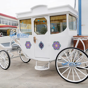 รถม้าไฟฟ้าดีไซน์คลาสสิคสีขาวลายเรโทร สำหรับ 4-6 คน แบบรถเจ้าหญิงหรูหรา  สีสั่งทำพิเศษสำหรับขาย - Product Image 1