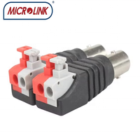 Adaptateur Balun Vidéo CCTV à Connecteur Rapide BNC Femelle/Mâle pour Bornes à Pression