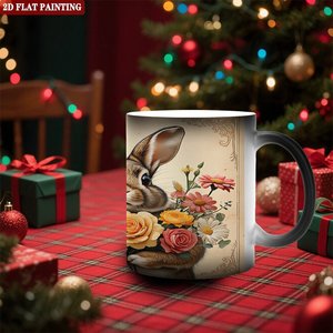 Taza Blanca para Transferencia de Calor, 11 oz, Cerámica Negra Esmerilada, Taza de Regalo Sensible al Calor - Product Image 2