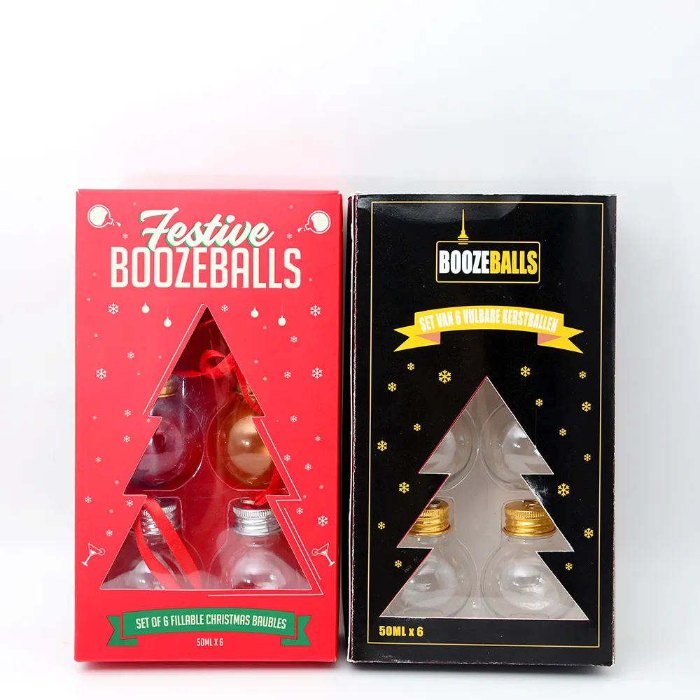 Bolas colgantes de plástico para árbol de Navidad, bolas decorativas hechas a mano de 50ml