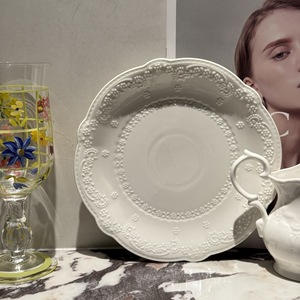 Assiettes en céramique blanches à petites fleurs, design vintage, pour mariage, dîner, dessert, petit-déjeuner, <span class=keywords><strong>fruits</strong></span> - Product Image 4