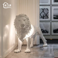 Sculpture de lion en fibre de verre renforcée de plastique, décoration animale lumineuse, modèle de salon de villa nordique, centre commercial