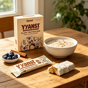 Barre protéinée végétale au chocolat noir et aux noix avec céréales complètes pour un mode de vie sain et une nutrition quotidienne, marque privée OEM - Product Image 5