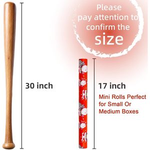 MAYPLUSS Santa Christmas Wrapping Paper 17 Inch X 33 Feet Red Waterproof Holiday Gift Wrap - Product Image 4
