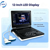 Appareil d'échographie Doppler couleur portable B/CFM/PW avec écran LED de 12 pouces, appareil d'échographie à double usage humain et vétérinaire
