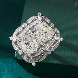 Ingrosso lusso di alta qualità brillante 5A livello CZ pietra matrimonio S925 in argento Sterling donne anelli gioielli