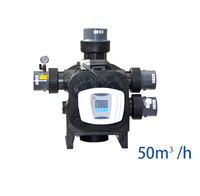 Vanne de filtration d'eau automatique à disque céramique à commande électrique Runxin DN80 F96B3 avec compteur, type OEM, DC24V, 50m/h, corps noir