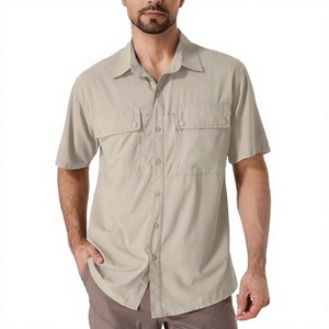 Chemises boutonnées d'été pour hommes, décontractées, respirantes, anti-UV UPF50+, manches courtes, col boutonné, en Spandex/Polyester, pour le golf, les vacances et la plage - Product Image 2