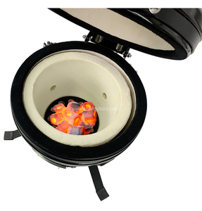 شواية فحم خارجية صغيرة الحجم من السيراميك عالي الجودة، فرن شواء عمودي 13 بوصة، مناسبة للبيتزا والشواء - Product Image 3