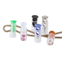 Verrou de cordon cylindrique transparent coloré de haute qualité à 2 trous, embout à ressort, bloque-cordon réglable en plastique