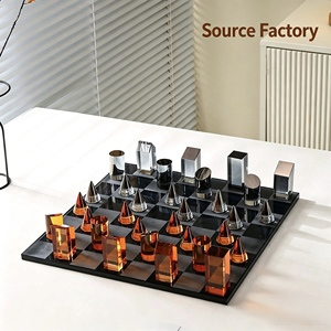 Échiquier en cristal orange de haute qualité, design unique et exquis, grande esthétique, échiquier artisanal en cristal - Product Image 3