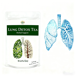 Thé aux herbes naturelles biologiques pour la santé <span class=keywords><strong>D</strong></span>étox pulmonaire Soutien respiratoire et renforcement du système immunitaire - Product Image 1