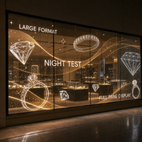 Écran LED transparent grand format pour vitrine de bijouterie, affichage sur mur de verre