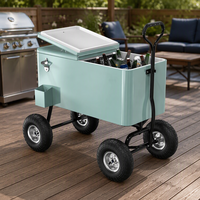 Glacière isotherme étanche 80QT pour l'extérieur, idéale pour le camping et la chasse, avec chariot de transport pour la conservation de la glace
