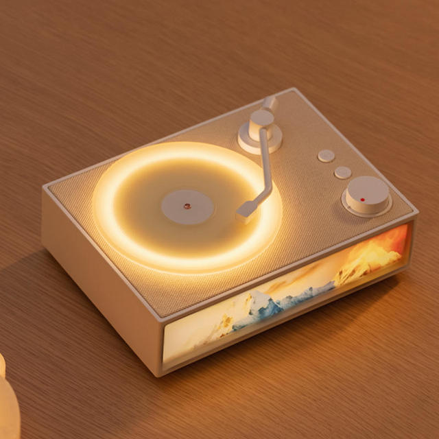 Retro White Noise Vinyl Record for Speaker Portable Mini Aromatherapy Diffuser RGB Light Memory Card Support Mobile Phone
