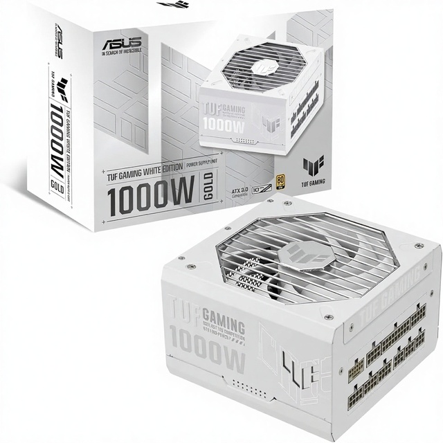 TUF Gaming 1000W Gold White Edition Fully Modular Desktop Power Supply 80+ Gold Certified Military-Grade Components Dual Stock