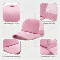 Gorra Trucker de 5 Paneles Personalizada con Logotipo Bordado e Impresión Profesional, Gorra Trucker de Espuma Premium al Por Mayor
