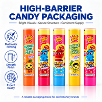 Tubes personnalisés imprimés haute barrière pour chewing-gum, en aluminium et plastique de qualité alimentaire avec bouchon à vis, pour emballage de bonbons
