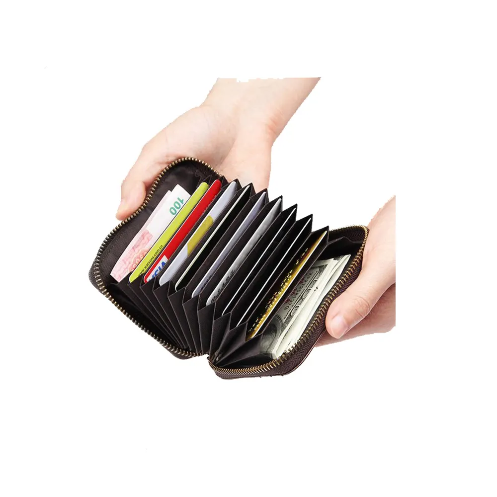 Unisex Rits Grote Capaciteit Multi Card Slots Wallet Enorme Slim Card Houders