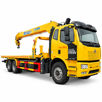 FAW 6x4 Camion de dépannage à plateau plat 18 tonnes avec grue de 12 tonnes et treuil de 10 tonnes Euro 6 Véhicule de récupération