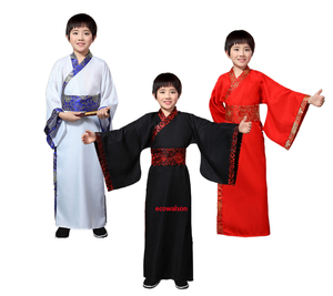 Ecowalson أطفال أولاد بنات ملابس صينية قديمة Hanfu ملابس تنكرية أزياء هالوين ملابس أطفال صينية تقليدية - Product Image 1